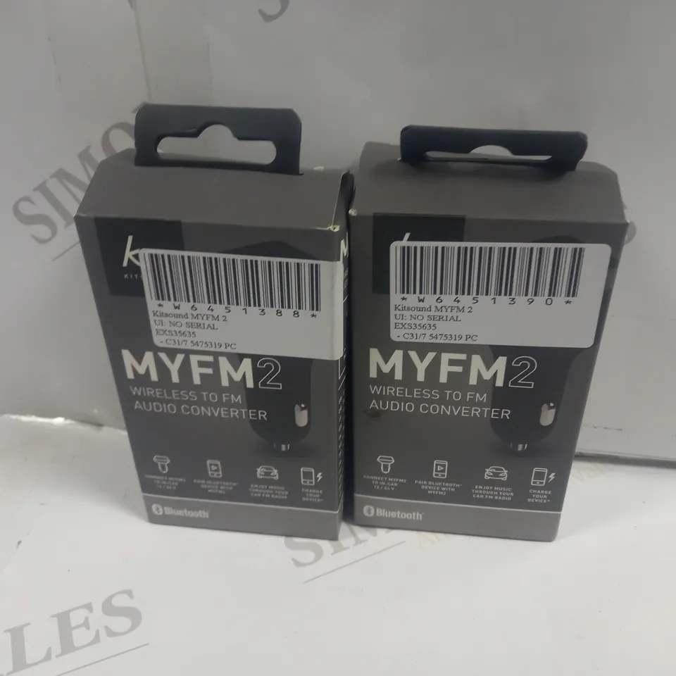 APPROXIMATELY 20 BOXED KITSOUND MYFM2 WIRELESS TO FM AUDIO CONVERTER