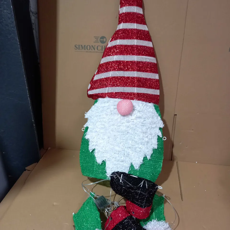 FESTIVE INDOOR OUTDOOR LARGE PRE-LIT GNOME