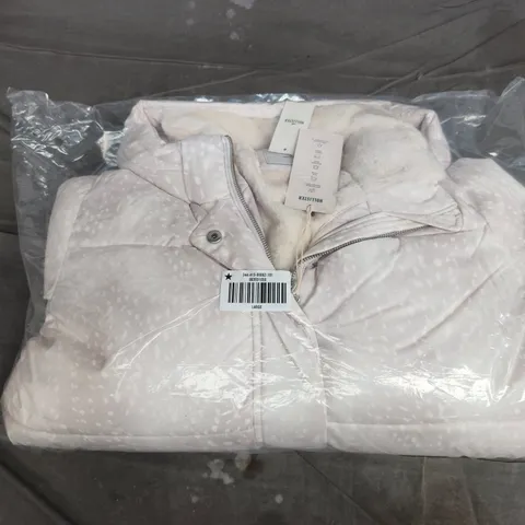 BAGGED HOLLISTER FAUX FUR-LINED ALL-WEATHER PUFFER JACKET IN WHITE - LARGE