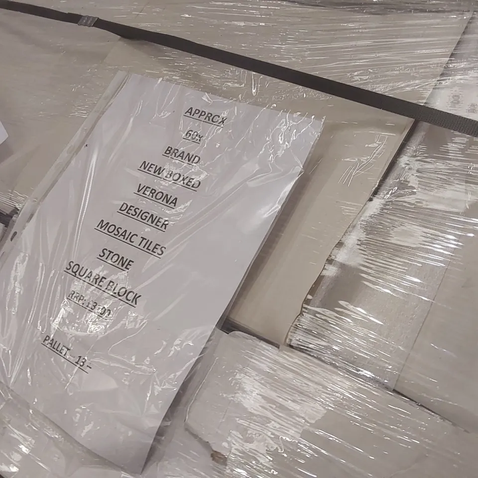 PALLET CONTAINING APPROXIMATELY 60x BRAND NEW BOXED VERONA MOSAIC TILES