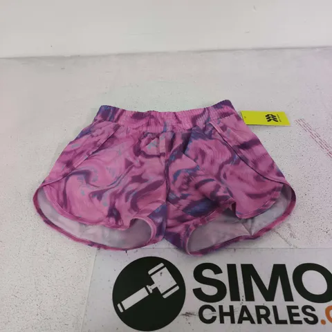 ALL IN MOTION PINK & PURPLE TIE-DYE SHORTS – UK 12 (US 8)