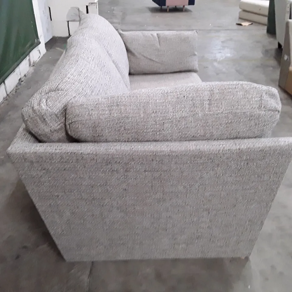 QUALITY DESIGNER 2 SEATER SOFA (MISSING PART) - GREY FABRIC 