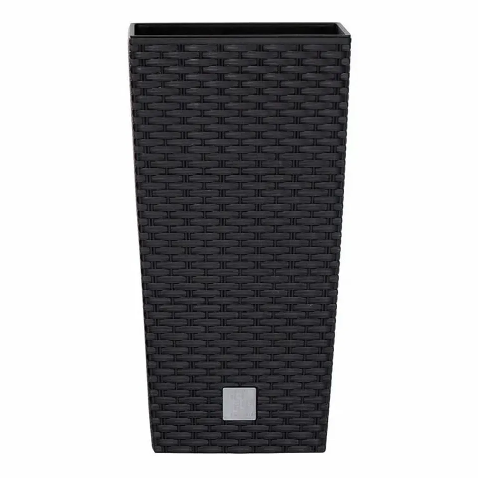 BOXED JAX RATTAN PLANT POT BLACK 
