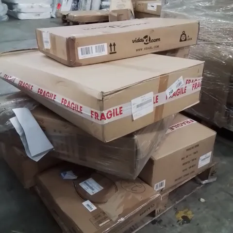 PALLET CONTAINING MIXED FURNITURE TOILET SEAT, AREA RUG ECT.