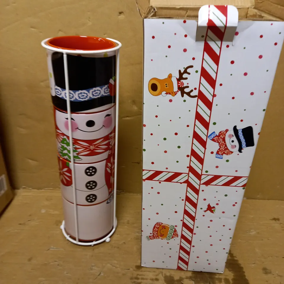 TEMP-TATIONS WINTER WHIMSY SET OF CERAMIC STACKING MUGS