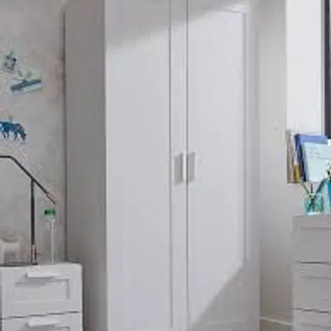 BOXED TARYN KIDS 2 DOOR WARDROBE - WHITE (2 BOXES)