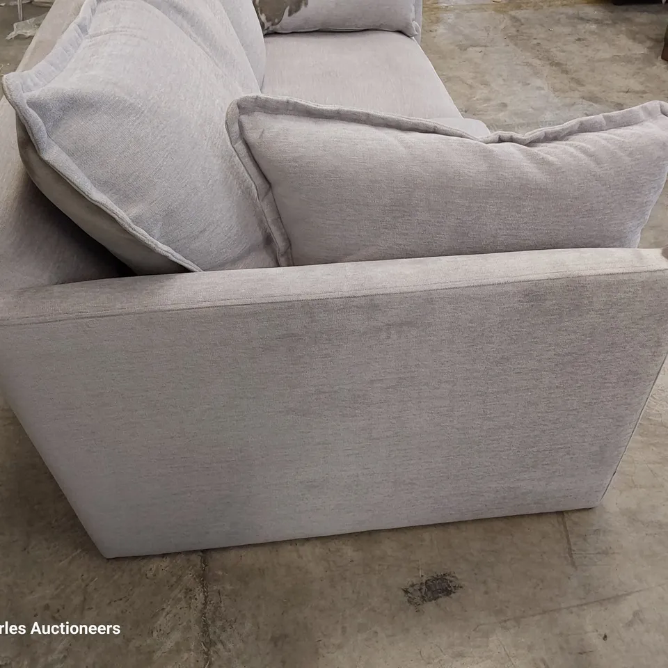 QUALITY BRITISH DESIGNER LOUNGE Co. ROSE THREE SEATER SOFA SILVER BIRCH FABRIC 