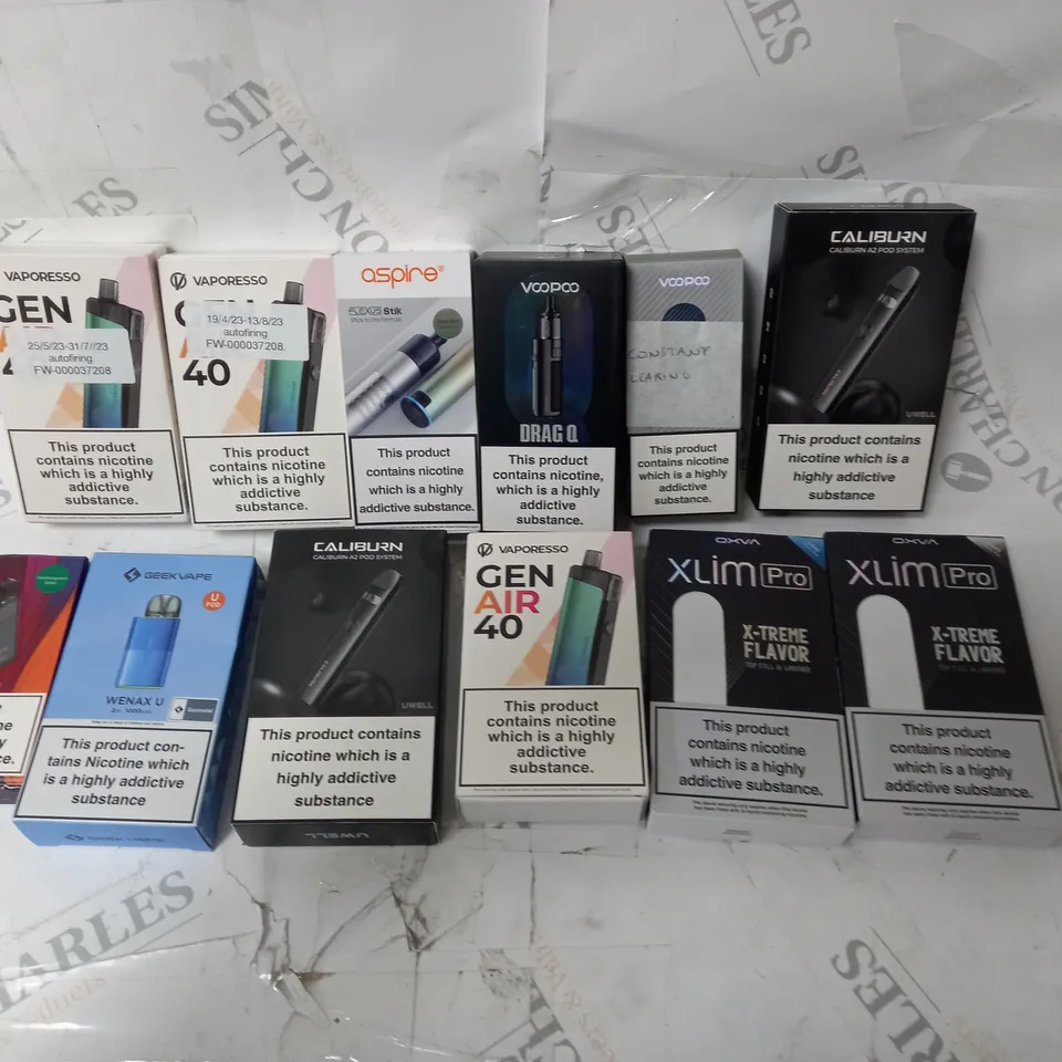 APPROXIMATELY 12 ASSORTED VAPES INCLUDING VOOPOO, OXVA, GEEK VAPE