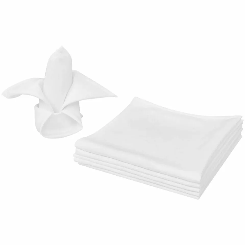 WHITE DINNER NAPKIN SET