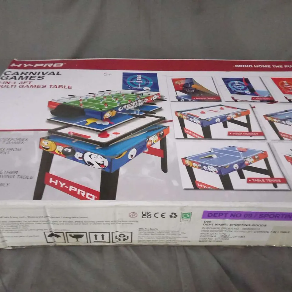 BOXED HY-PRO CARNIVAL GAMES 7 IN 1 3FT MULTI GAMES TABLE