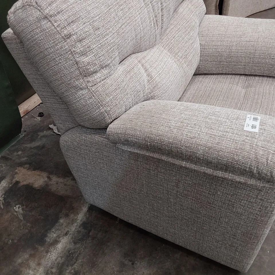 QUALITY BRITISH DESIGNER G PLAN STRATFORD EASY CHAIR LOOM SHALE FABRIC 