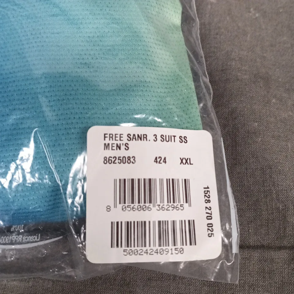 CASTELLI FREE SANREMO 3 SUIT SHORT SLEEVE IN GRADIENT YELLOW TO BLUE SIZE XXL