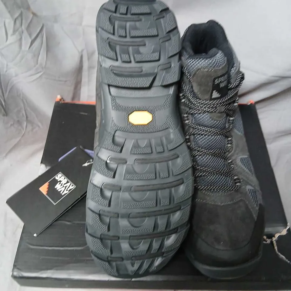 SPRAYWAY CARA MID HYDRODRY BLACK HIKING BOOTS – UK 12 (EU 46)