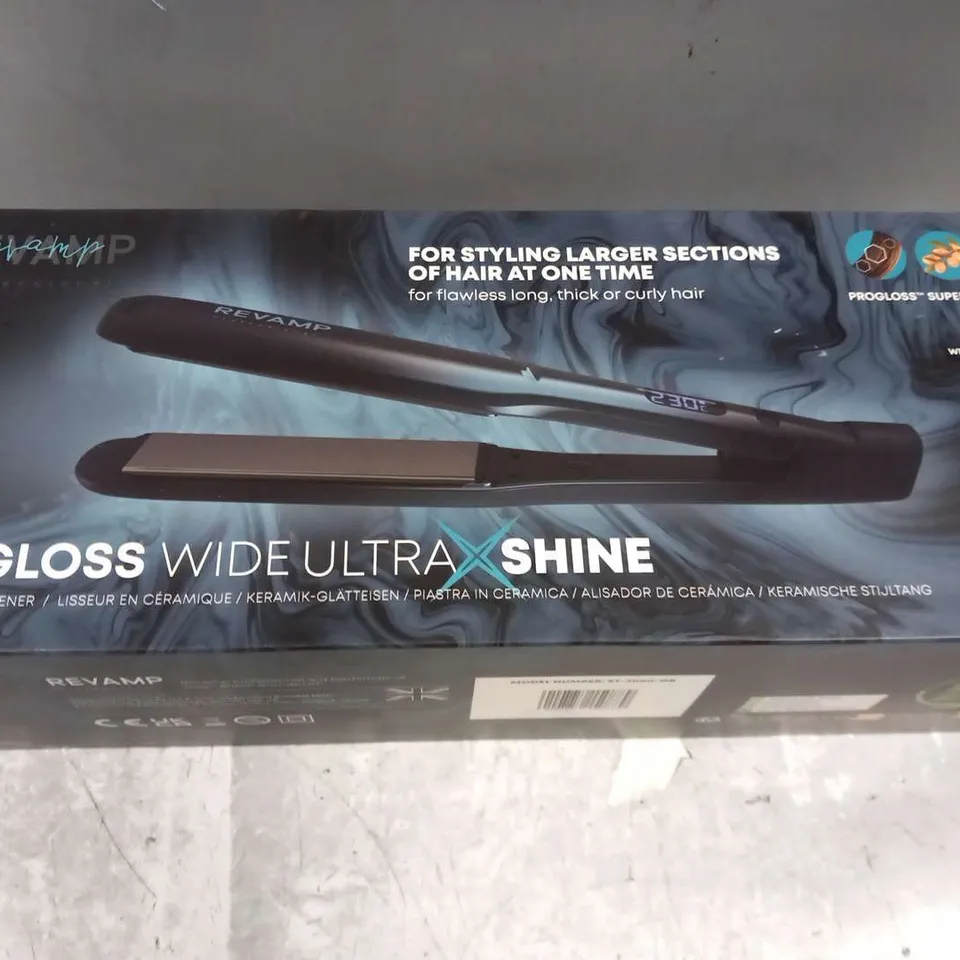 REVAMP PROGLOSS WIDE ULTRA X SHINE CERAMIC HAIR STRAIGHTENER EU