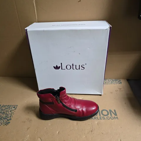 LOTUS RED LEATHER ANKLE BOOTS β WOMEN'S SHOES - UK SIZE 3