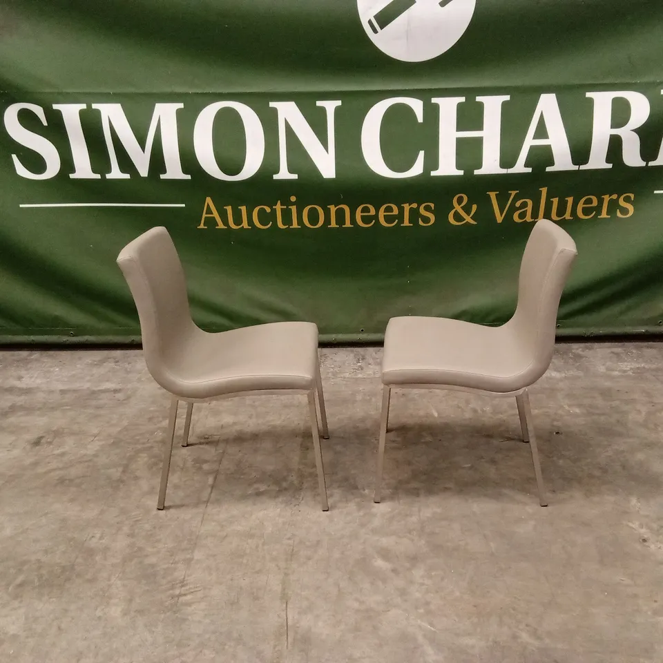 SET OF 2 QUALITY DESIGNER AUDREY DINING CHAIRS, PU LEATHER