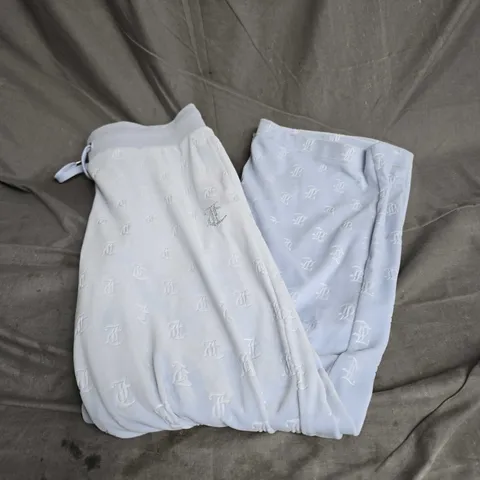 JUICY COUTURE VELOUR RHINESTONE TRACKSUIT PANTS IN BABY BLUE SIZE M