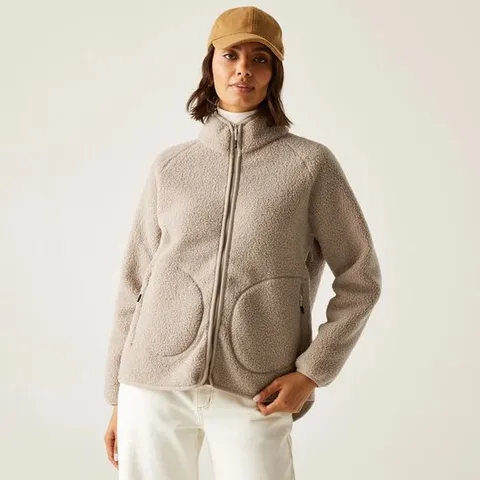 BRAND NEW REGATTA WOMEN'S FULL-ZIP FLEECE FRANKIE BORG SOFT TAUPE SIZE 8
