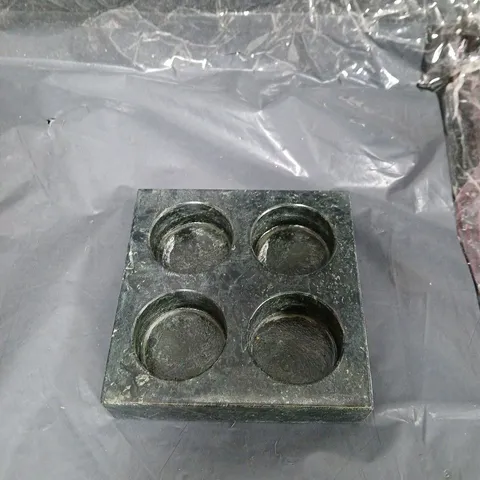 6X GREEN MARBLE TEALIGHT HOLDERS