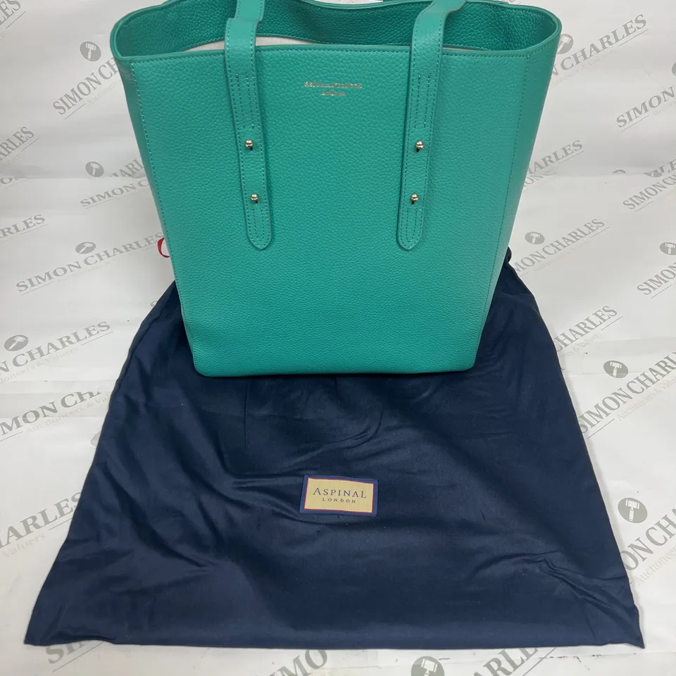 ASPINAL OF LONDON ADJUSTABLE LEATHER HANDBAG IN TEAL