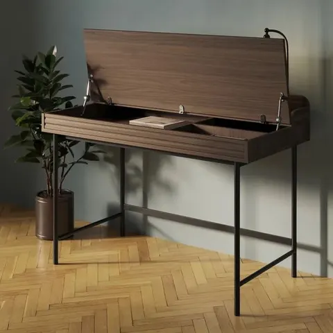 BOXED BRYANT LIFT-UP STORAGE DESK - WALNUT EFFECT (1 BOX)