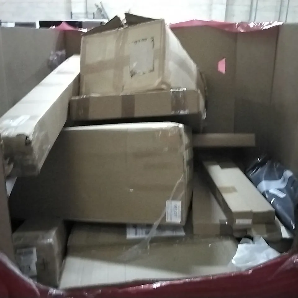 PALLET OF ASSORTED ITEMS TO INCLUDE: CONCIEE HOME TOWEL WARMER, CEILING LIGHT, STYLE BACKPACK, KITTY LITTER TRAY, TRUNKI ETC