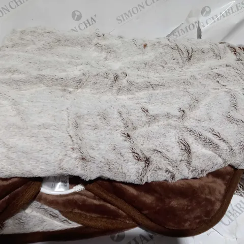 COZEE HOME LUXURY HEATED BLANKET - NEUTRAL/BROWN