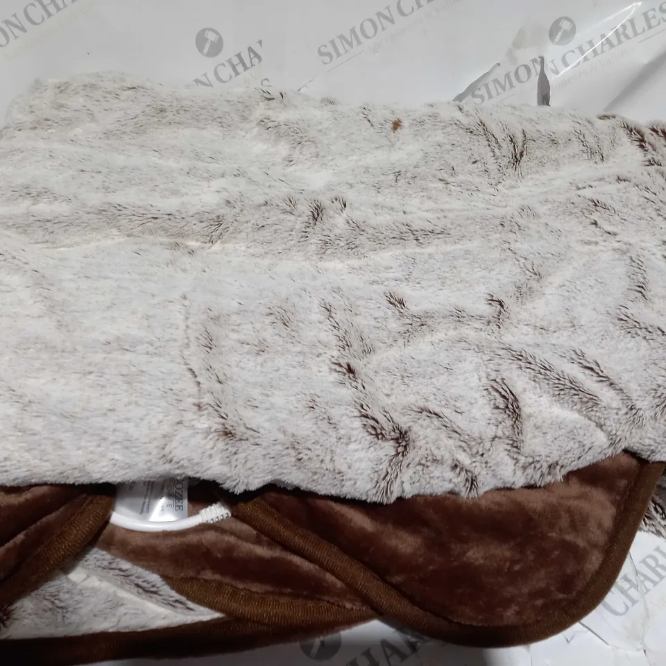 COZEE HOME LUXURY HEATED BLANKET - NEUTRAL/BROWN