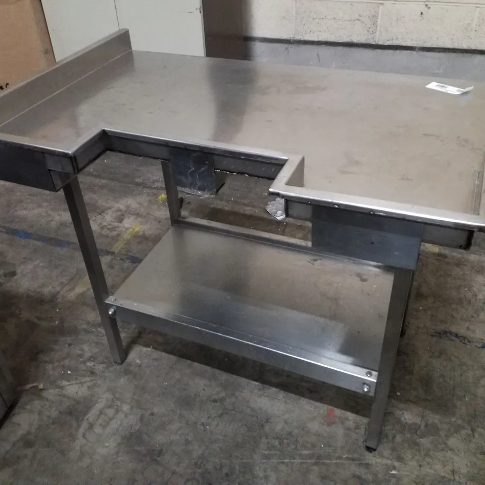 STAINLESS STEEL COMMERCIAL KITCHEN PREP TABLE WITH UNDERSHELF