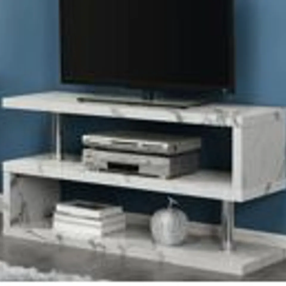 BOXED DESIGNER DIVA LTD TV STAND IN MARBLE PAPER 120X35X60 CM 