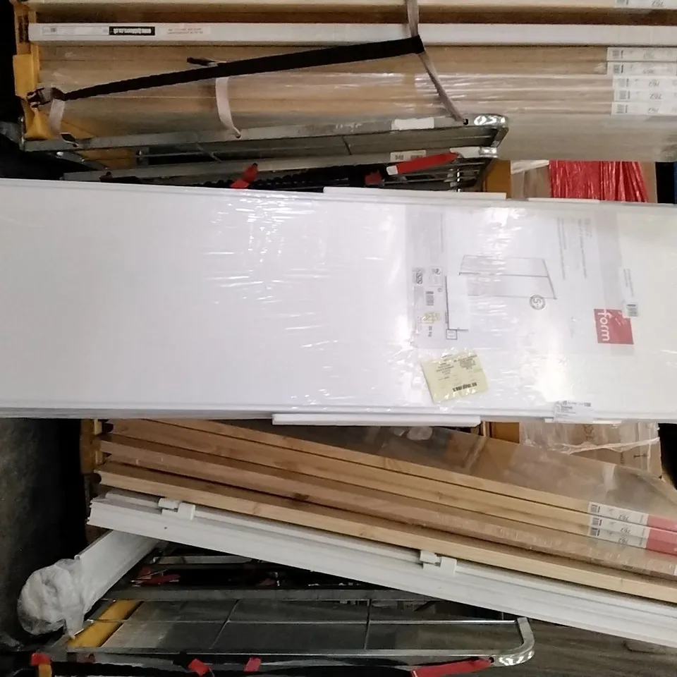 BLIZZ PACK OF 2 SLIDING WARDROBE DOORS 120 X 221.6CM WHITE DECORATED PANEL