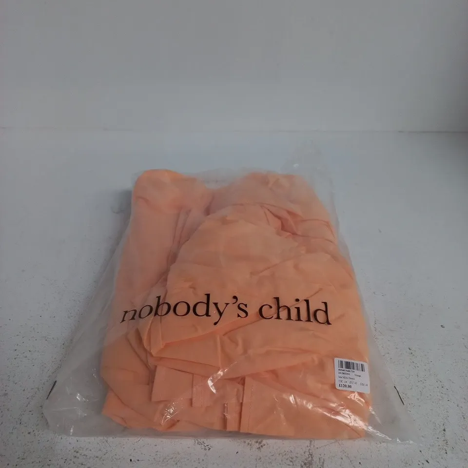 NOBODYS CHILD ORANGE IDA MIDI DRESS UK 14