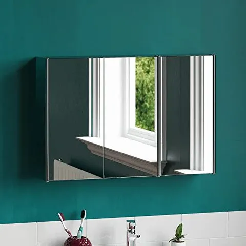 BATH VIDA TIANO STAINLESS STEEL MIRRORED TRIPLE CABINET