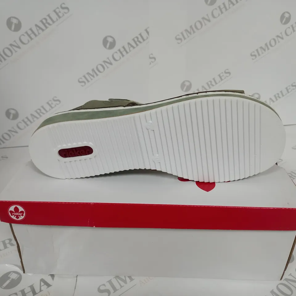 BOXED RIEKER ANTISTRESS PLATFORM SANDALS - UK 7
