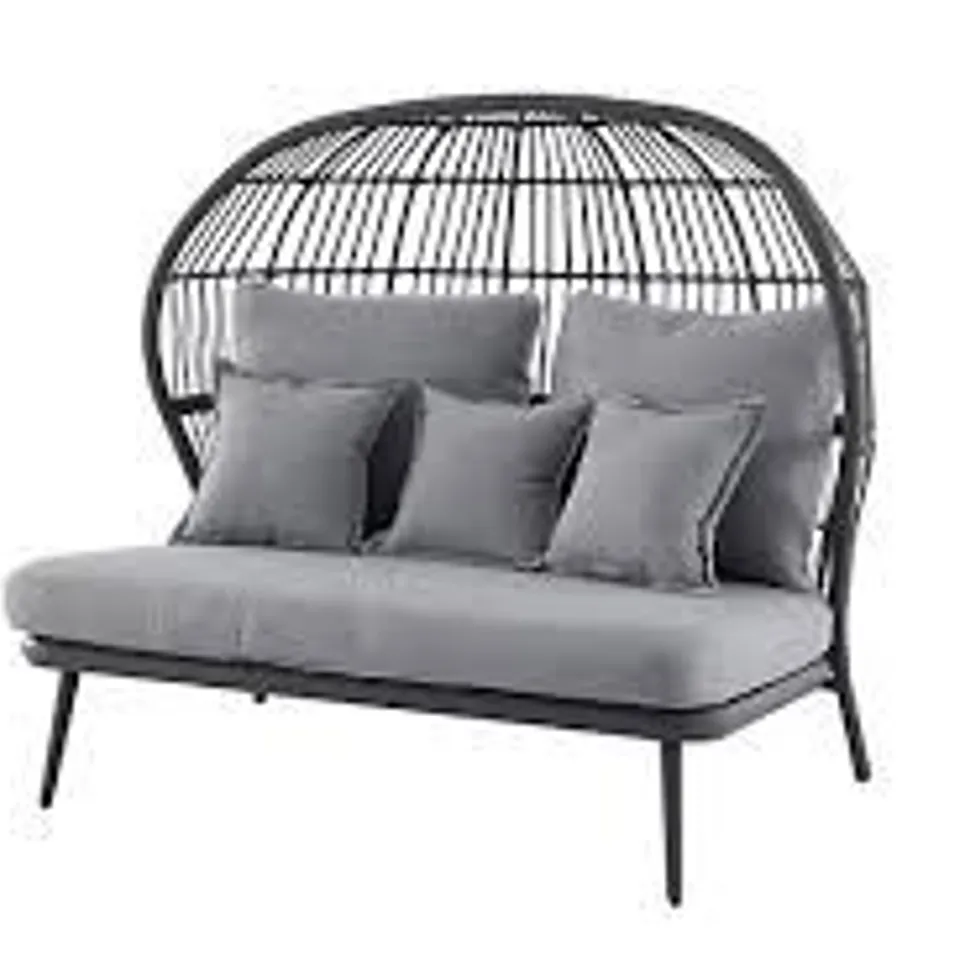 BOXED GOODHOME APOLIMA STEEL GREY RATTAN EFFECT DAYBED (1 BOX)