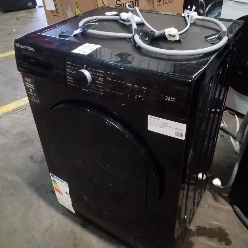 RUSSELL HOBBS FREESTANDING WASHING MACHINE, 1400 RPM, 15 PROGRAMMES, ECO TECHNOLOGY, RAPID WASH CYCLES, BLACK, 