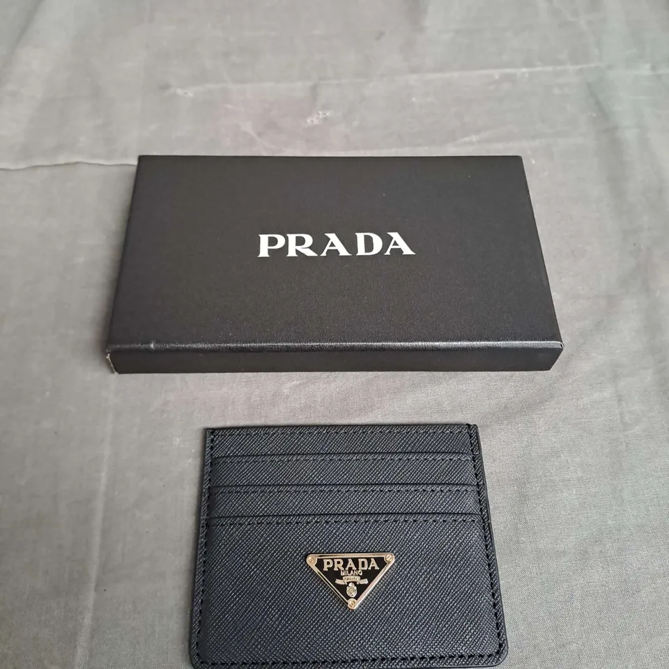 BOXED PRADA CARDHOLDER IN BLACK