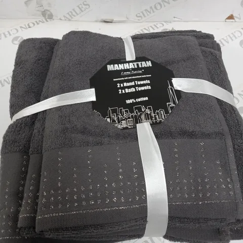 MANHATTAN 2 X HAND TOWEL & 2 X BATH TOWELS