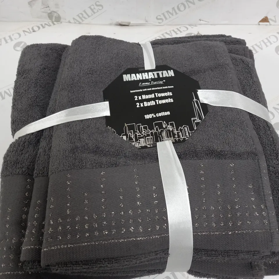 MANHATTAN 2 X HAND TOWEL & 2 X BATH TOWELS 