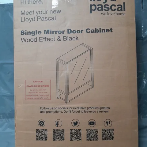 LLOYD PASCAL LINLEY SINGLE MIRROR BATHROOM WALL CABINET - COLLECTION ONLY