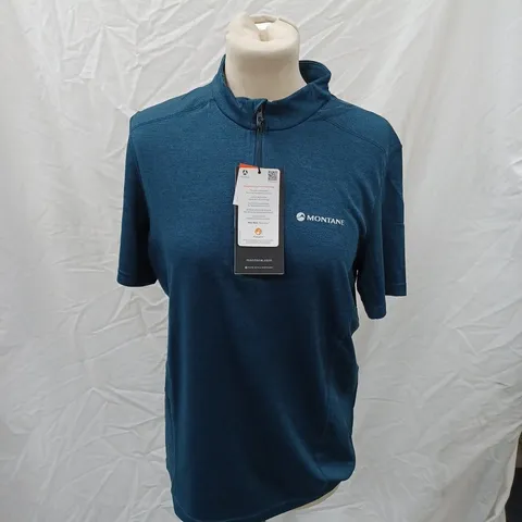 MONTANE DART ZIP T-SHIRT ORION BLUE SIZE M