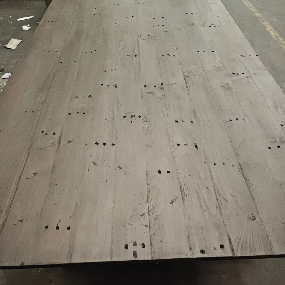 BUILT UP WOODEN DINING TABLE IN DARK DROWN - TOP SIZE 180CMX100CM
