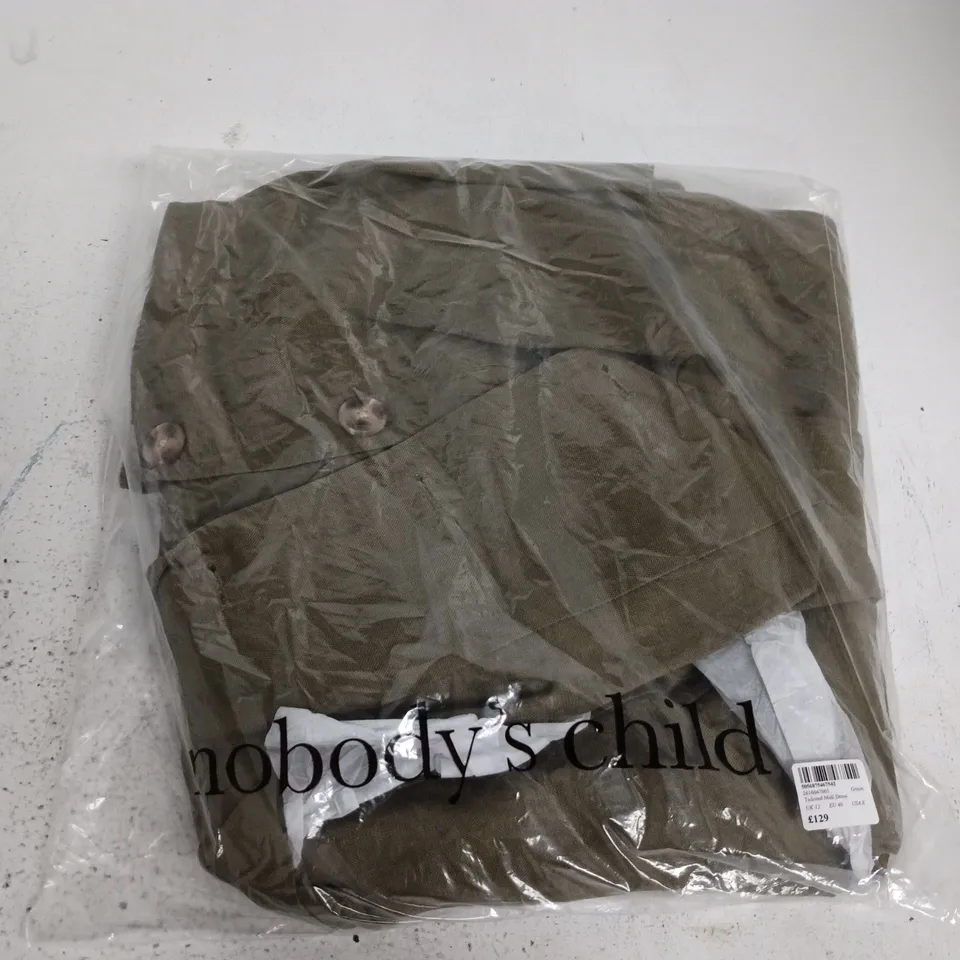 BAGGED NOBODYS CHILD TAILORED MIDI DRESS IN GREEN - UK 12
