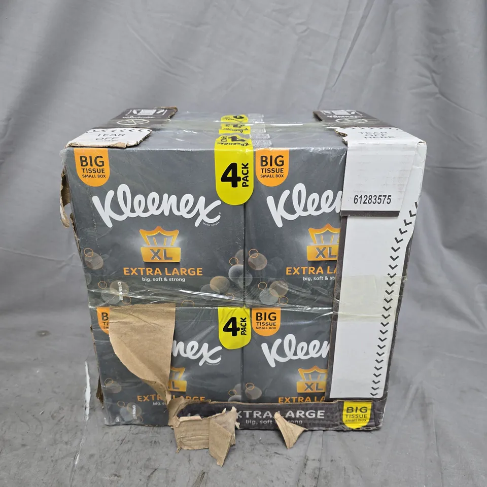 KLEENEX EXTRA LARGE TISSUES – 6 X 4-PACK (44 SHEETS PER BOX)