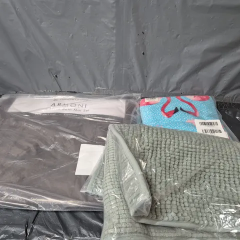 APPROXIMATELY 12 CATHERINE LANSFIELD BATH PRODUCTS TO INCLUDE ARMONI BATH MAT SET, FLAMINGO BEACH TOWEL, BOBBLE BATH MAT, ETC