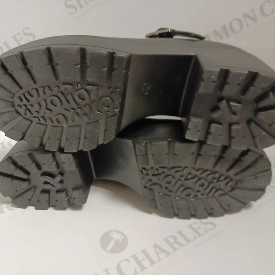 KOI VEGAN BLACK MARY JANES WITH SPIKE DETAIL - SIZE 6