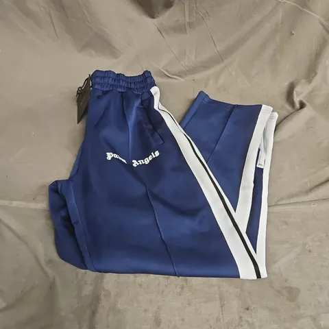 PALM ANGELS STRIPE JOGGERS IN BLUE/WHITE SIZE S