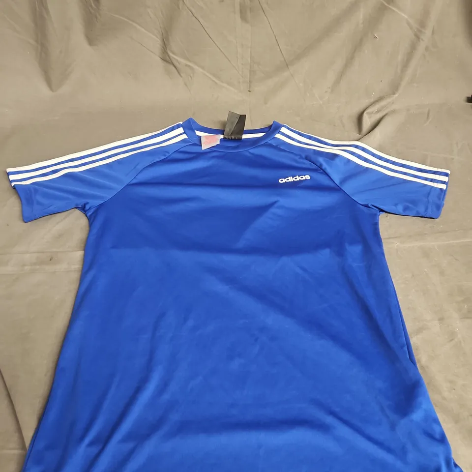 ADIDAS BLUE TRAINING T‑SHIRT WITH 3‑STRIPES 14-15 YR 