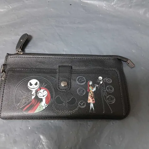 NIGHTMARE BEFORE CHRISTMAS WALLET WITH ZIPPED CLOSURE AND FRONT SNAP STRAP 