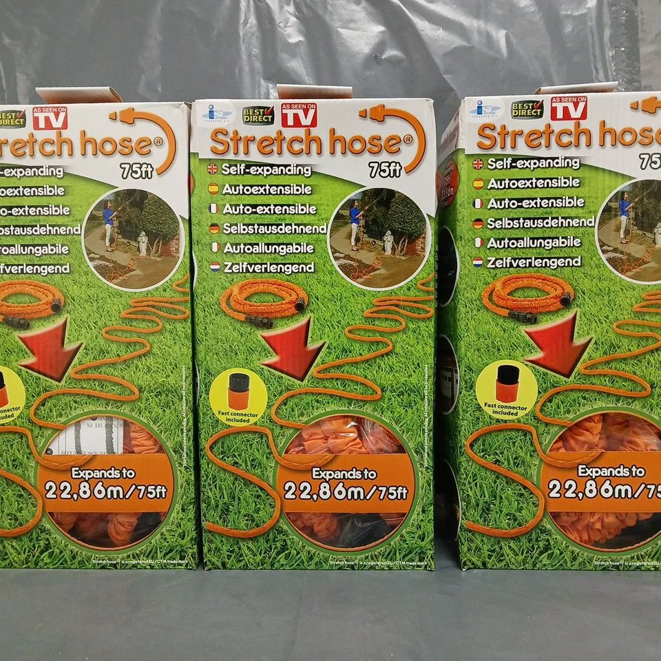 SET OF 3 STRETCH HOSE 75FT SELF-EXPANDING HOSES